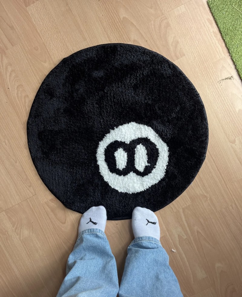 STUSSY 8 BALL RUG 30インチ ブラック 8 Ball Rug – Black | Accessories | Stüssy Japan